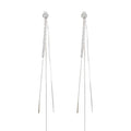 925 Sterling Silver Dangle Chain Tassel Earrings