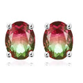 Boucles d'oreilles en argent sterling 925 et tourmaline melon d'eau
