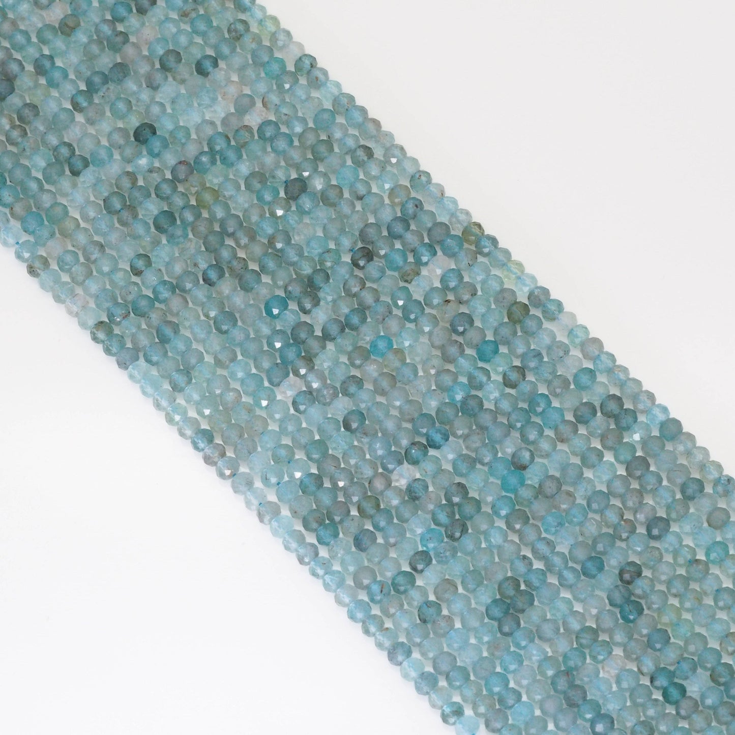 Genuine Blue Apatite Faceted Rondelle Beads, Sku#U1684