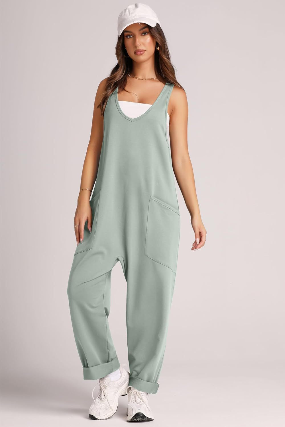 Lovelet V-Neck Wide Strap Overalls