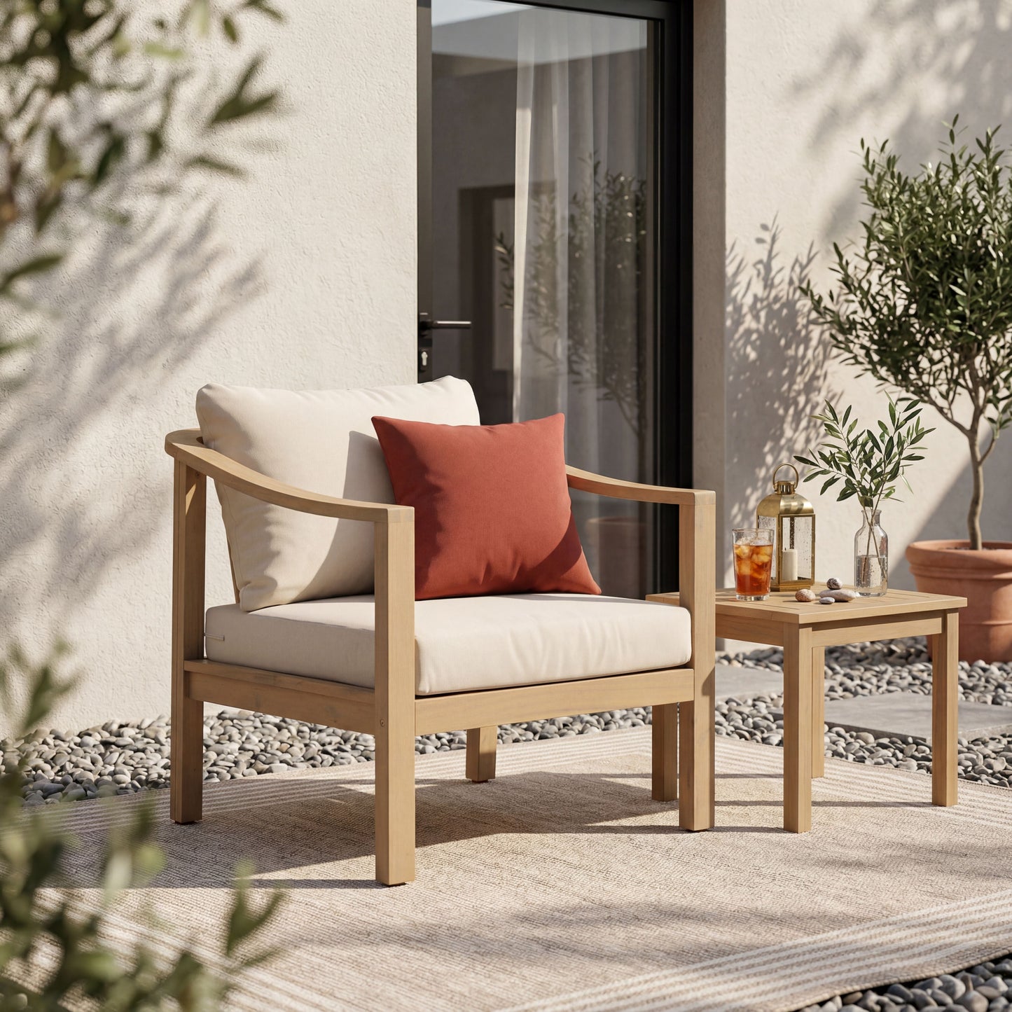 Acacia Wood Patio Furniture Club Chair