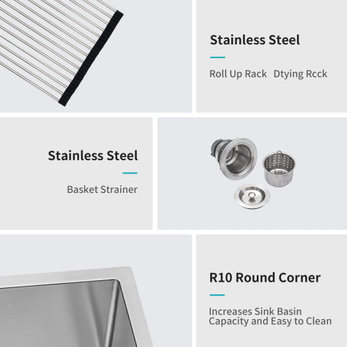 Double Bowl Farmhouse Kitchen Sink - 33"x20" Stainless Steel