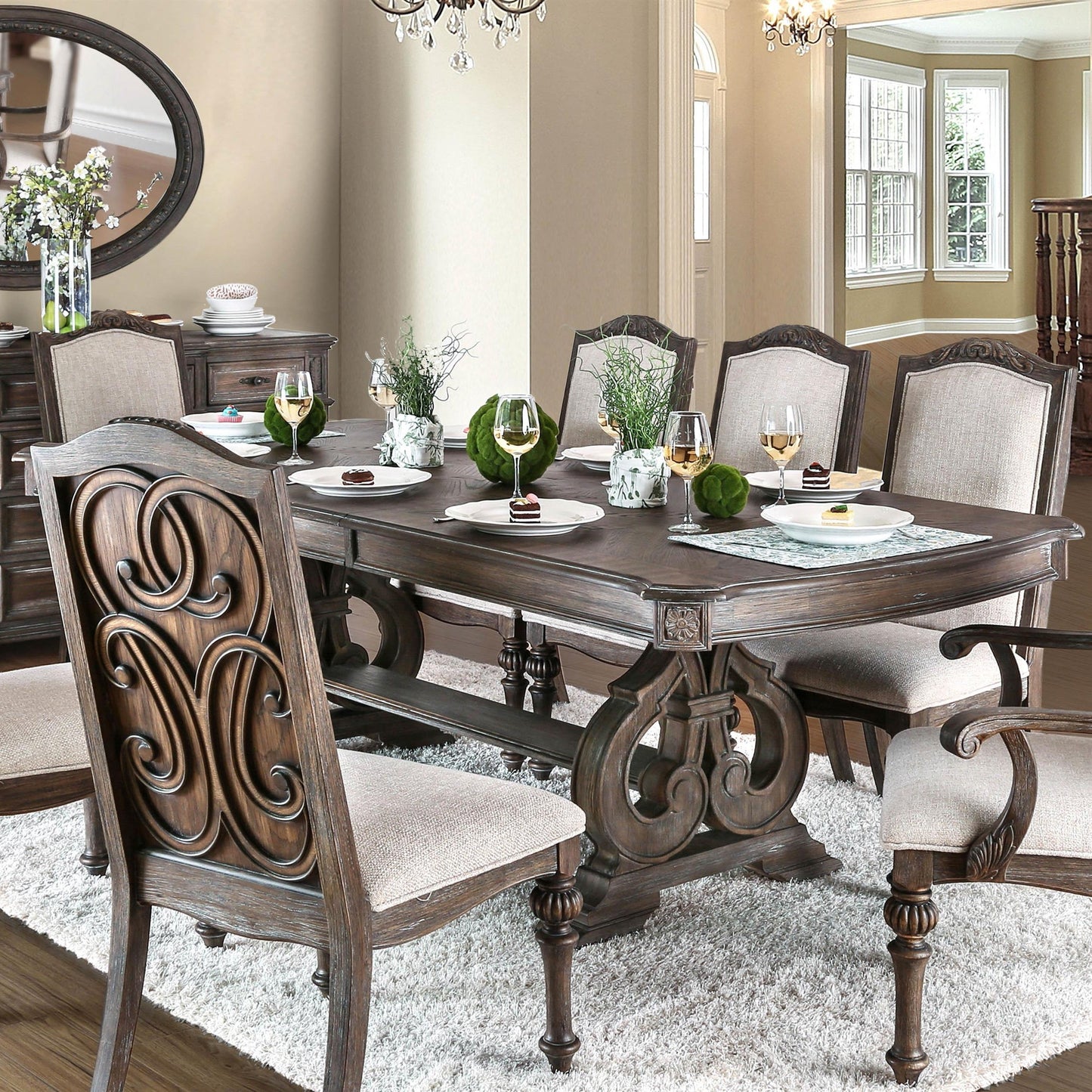 Dining Room 9pc Set With Leaf And 8 Chairs