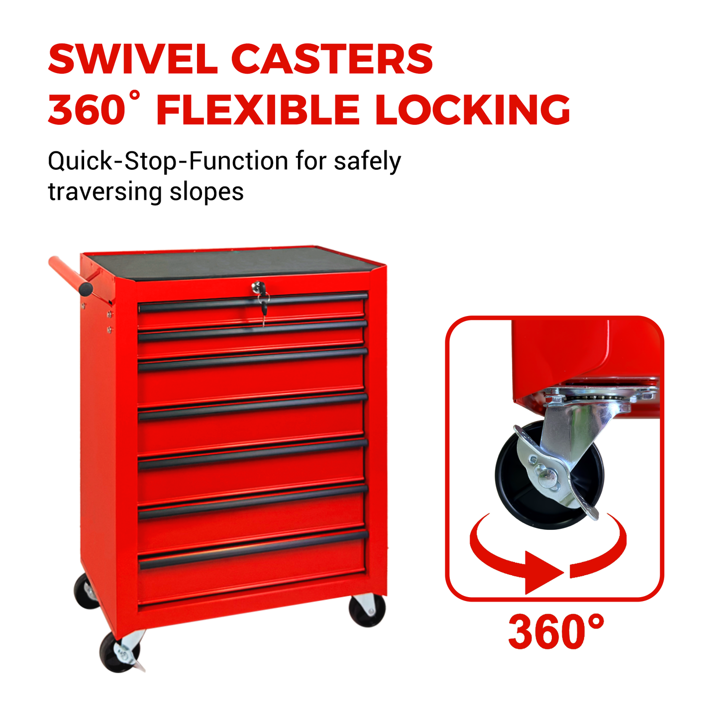 Rolling Metal Tool Chest with 7 Drawers