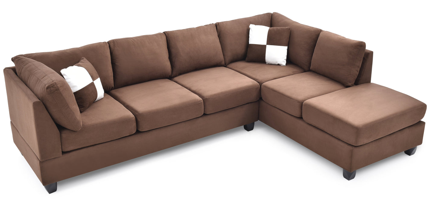 Malone G632B-SC Sectional (Without Ottoman) - Chocolate