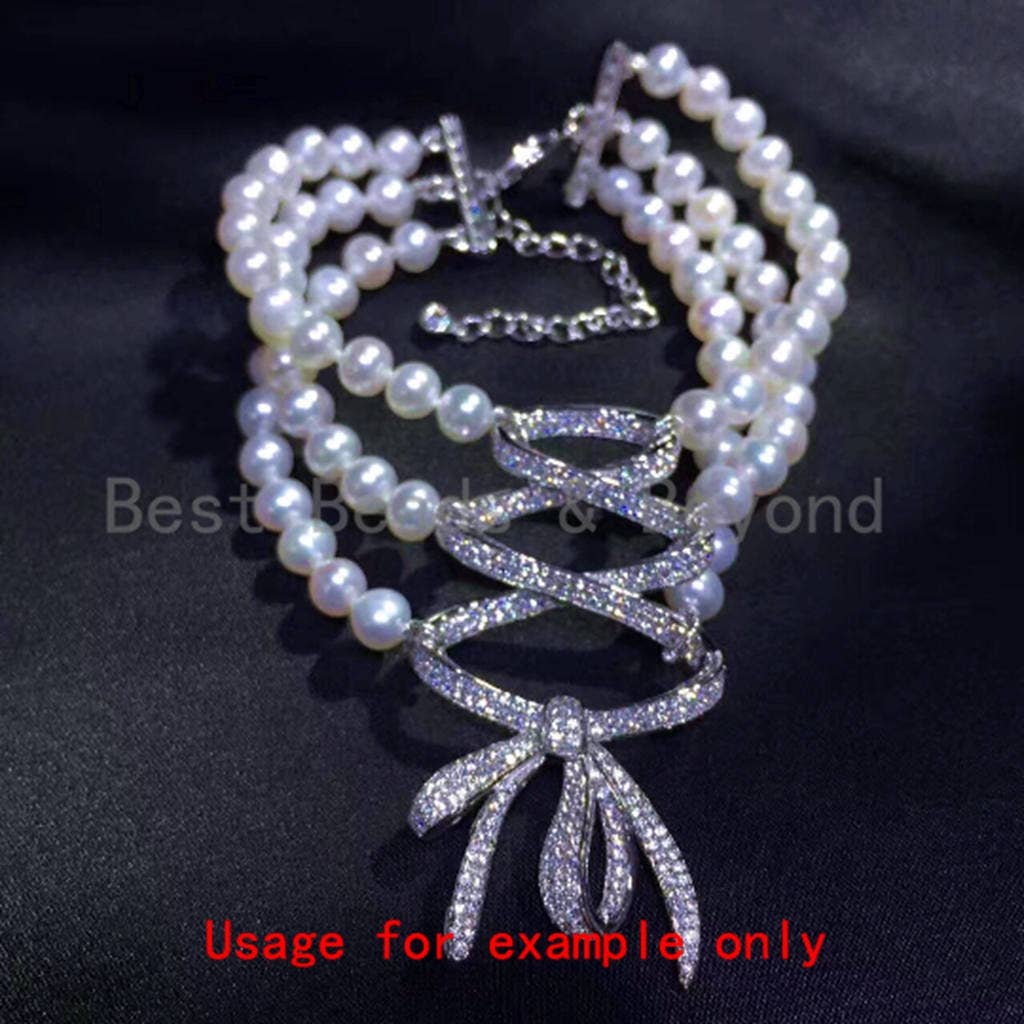 1set Four Loops CZ Micro Pave Multi-Strands Lobster Claw Clasp, Clear CZ Pave in Gold/Silver/Black Finish, Jewelry Findings,28x6mm,SKU#K29