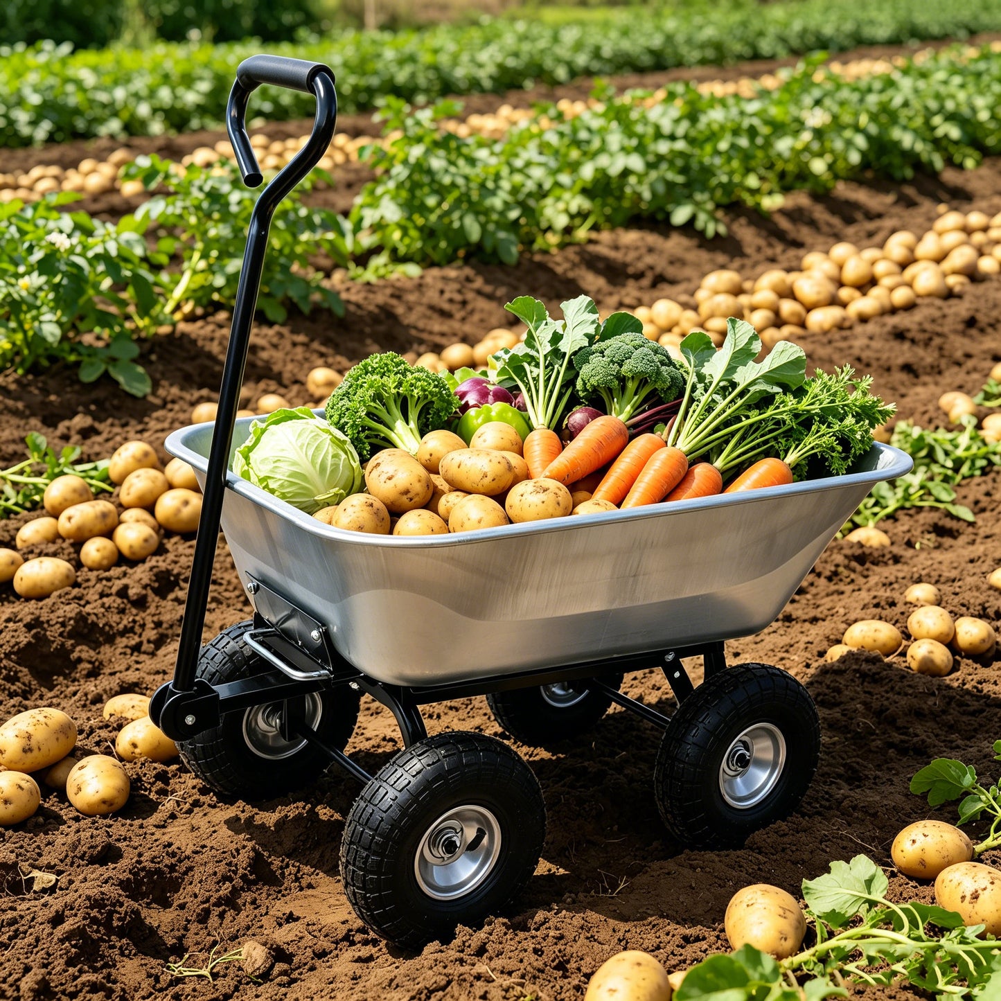 Folding Garden Dump Truck with Steel Frame