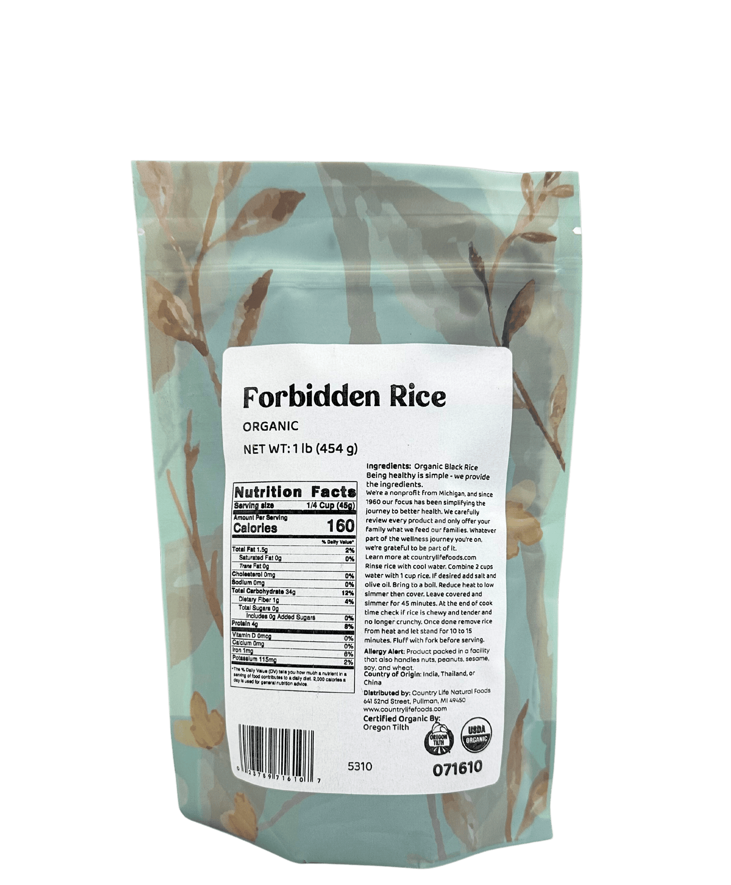 Forbidden Rice, Black, Organic