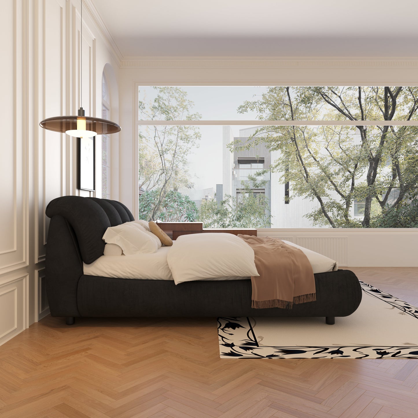 Queen Size Luxury Upholstered Platform Bed