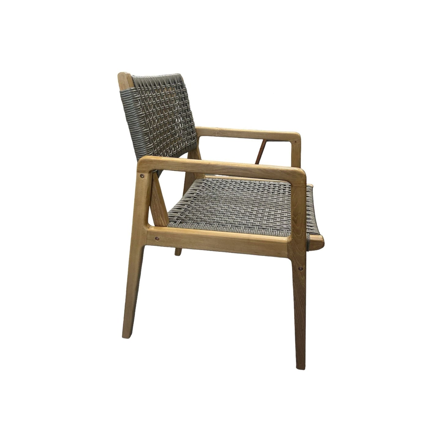 Teak & Synthetic Rope Armchair (Grey)