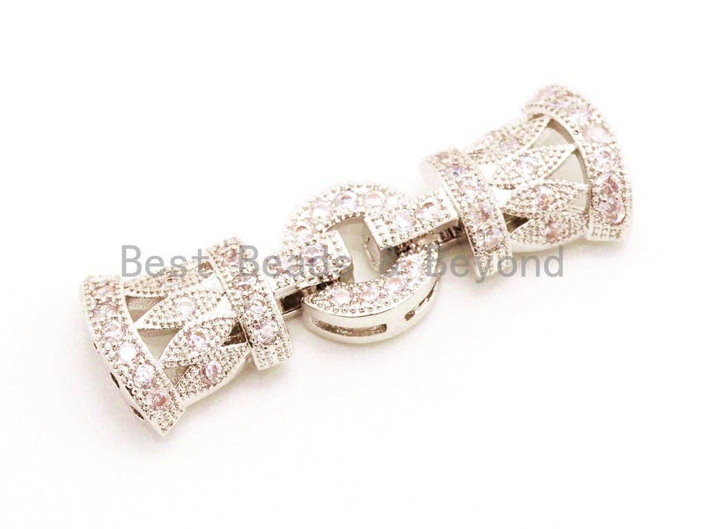 CZ Clear Micro Paved Fold Over Buckle Clasp/Buckle Interlock