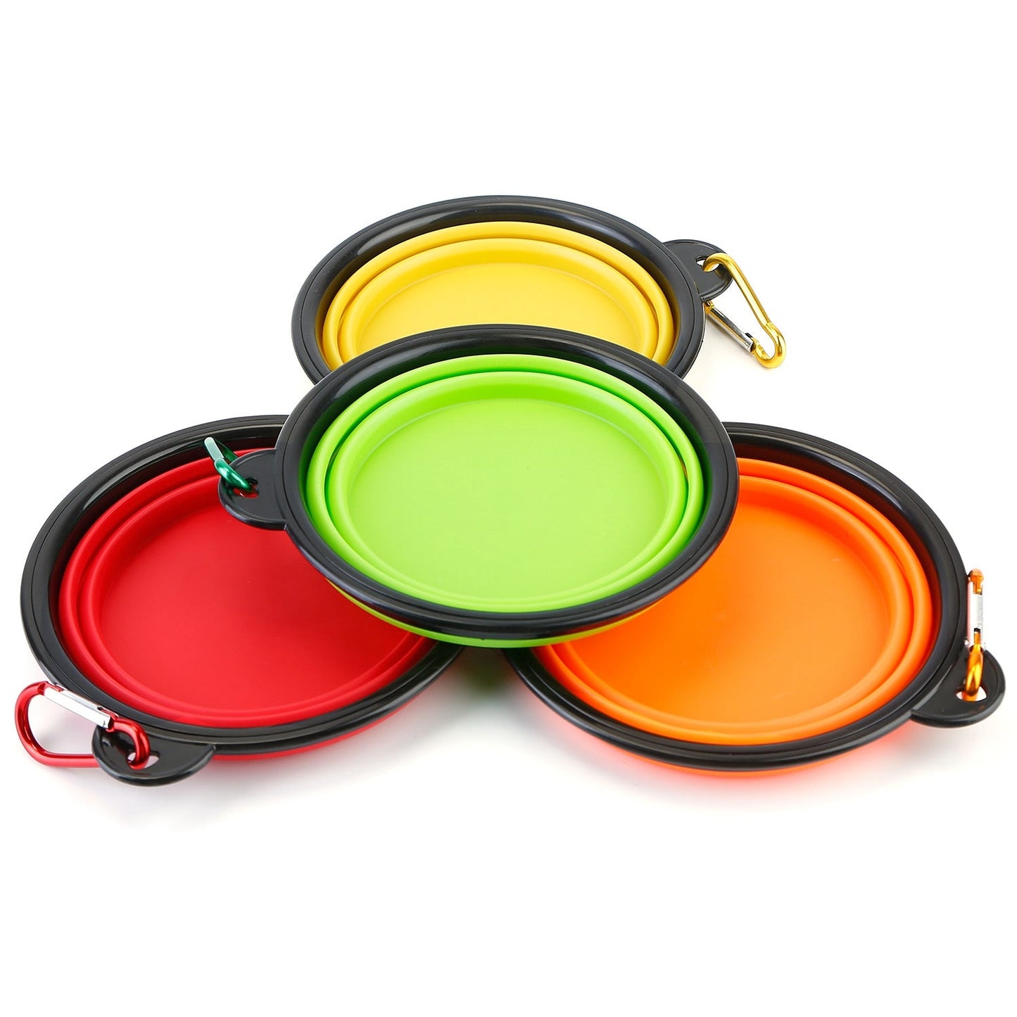 Collapsible Silicone Dog Bowls with Carabiner