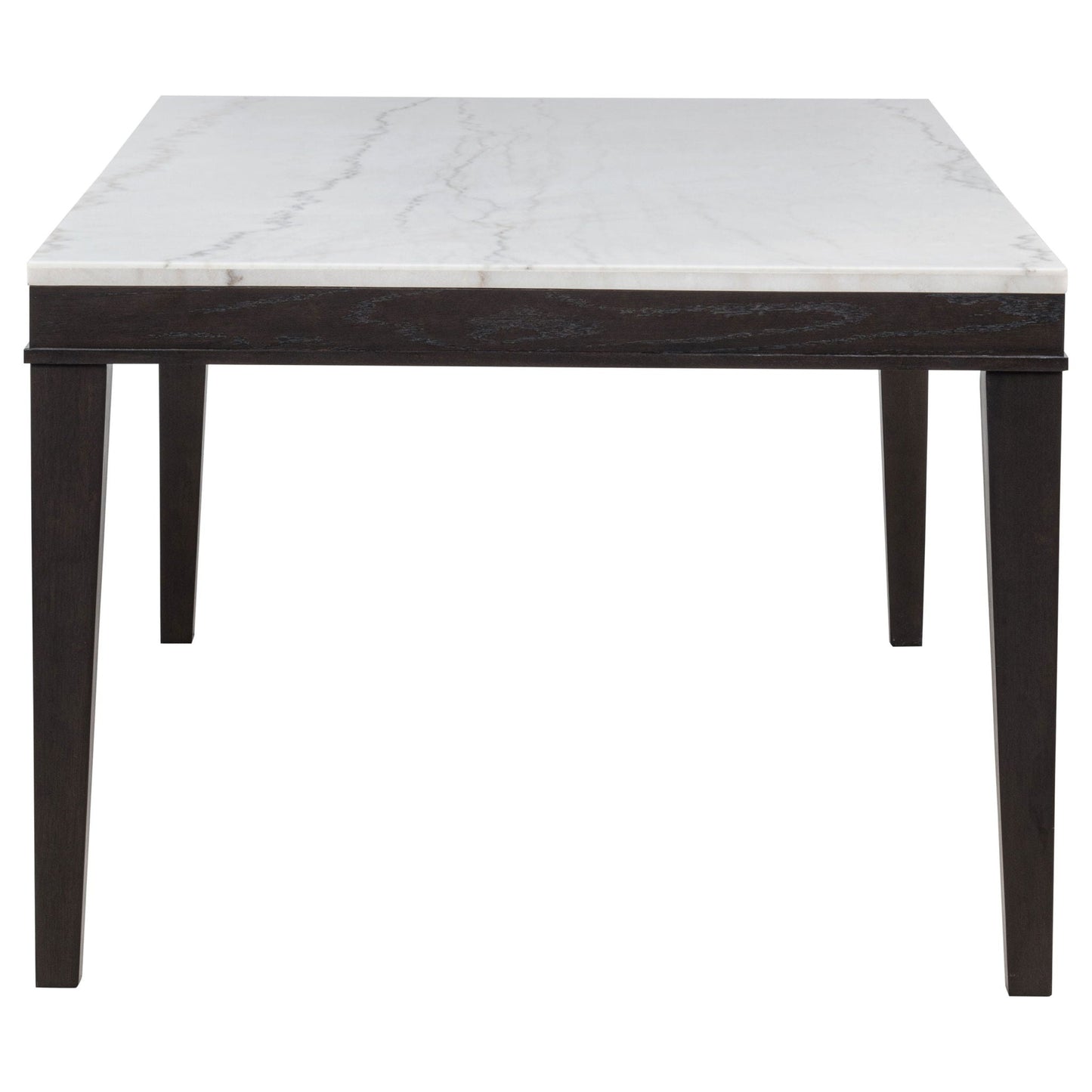Averill 7-piece White Marble Top Dining Set Dark Grey and Coffee Bean