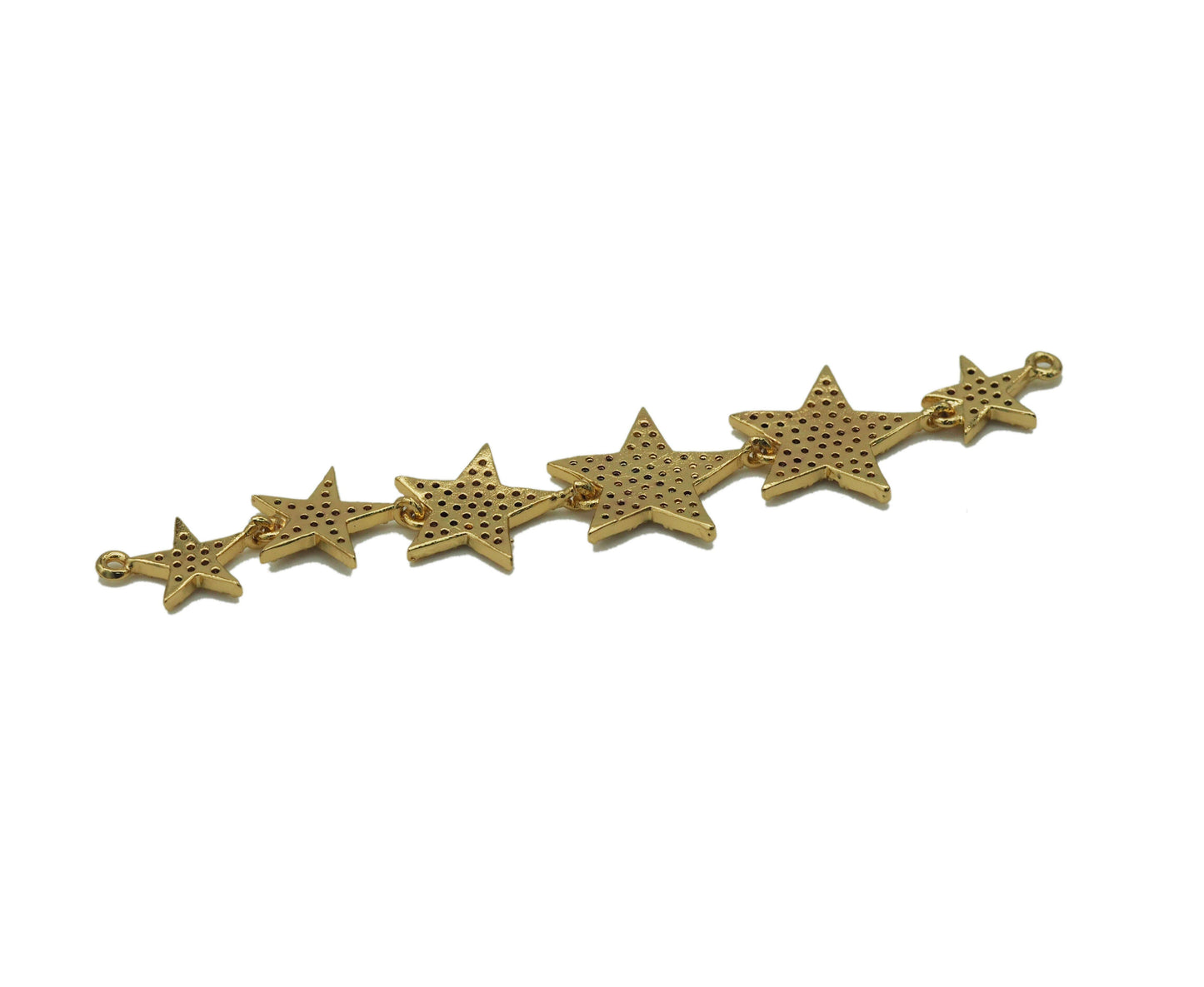 CZ String Five Point Star Connector, Sku#LX59