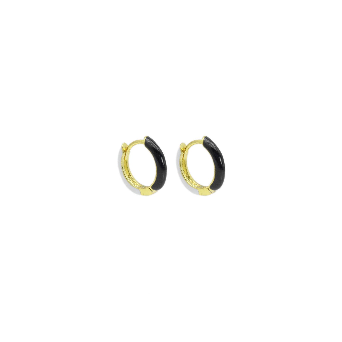 Black White Dual color Everyday Hoop Earrings, Sku#A164
