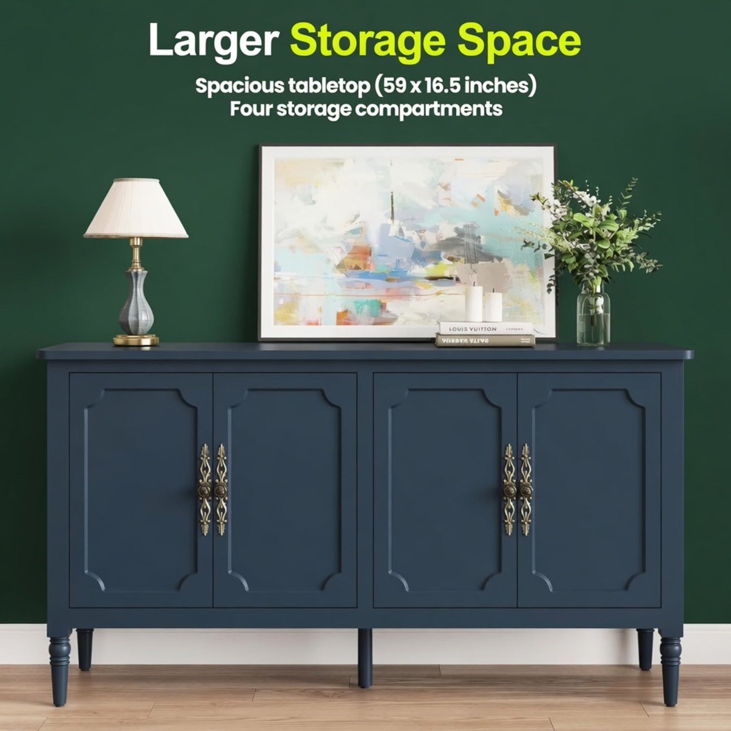 58.9" Blue Buffet Cabinet