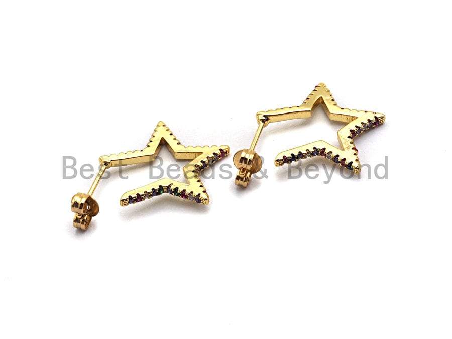 Colorful CZ Star Shape Cuff Earring, Sku#J94