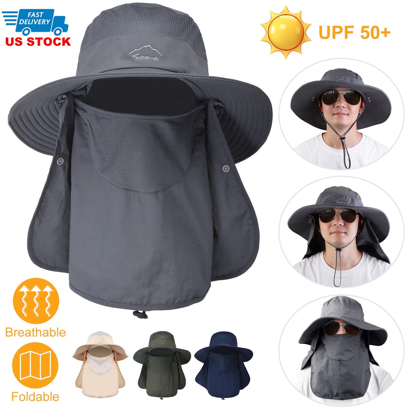 Fishing Bucket Hat Wide Brim Breathable Unisex Hat