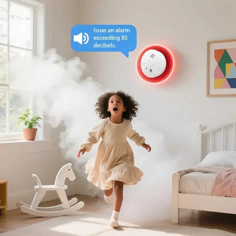 Smoke and Fire Detector Alarm – Portable Photoelectric Fire Alarm with Silence Button