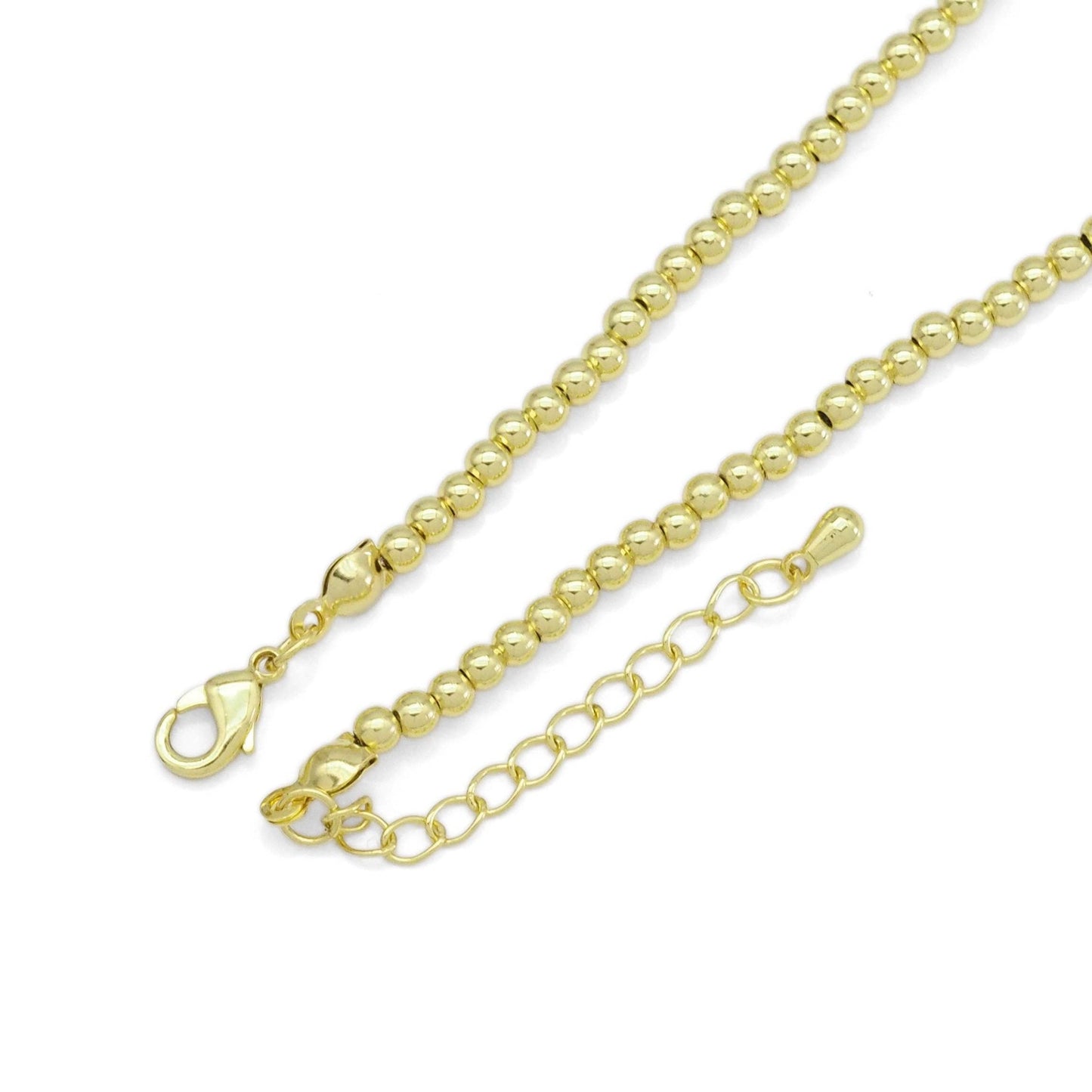 Gold Colorful Pearl Beads Heart Pendant Necklace, Sku#O119