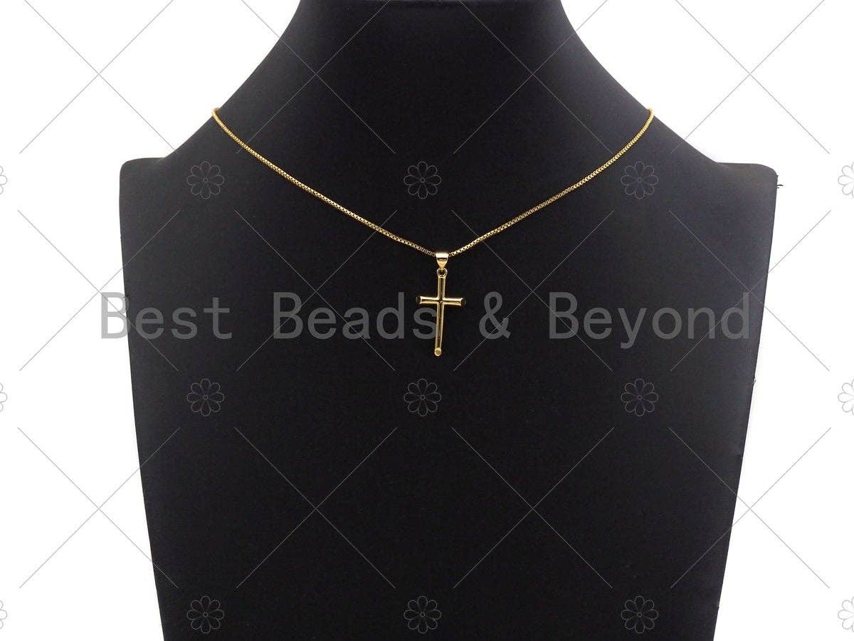18k Gold Plated Cross Shape Charms, Gold Cross Charms, Cross Pendant, Gold Pendant, Cross Necklace Charms, 9x17/12x22/15x26mm, Sku#LK148