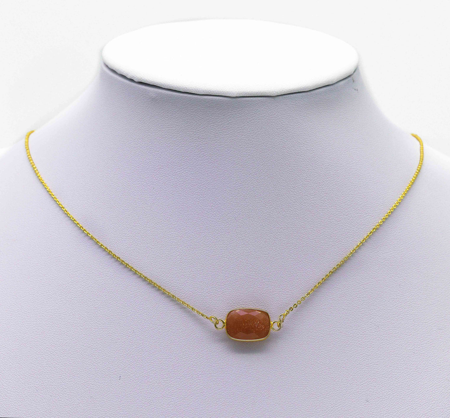 Gold Rectangle Gemstone Charm, Sku#LY22C