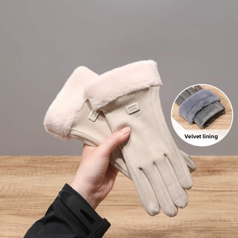 Gants en cachemire daim chaud tactile