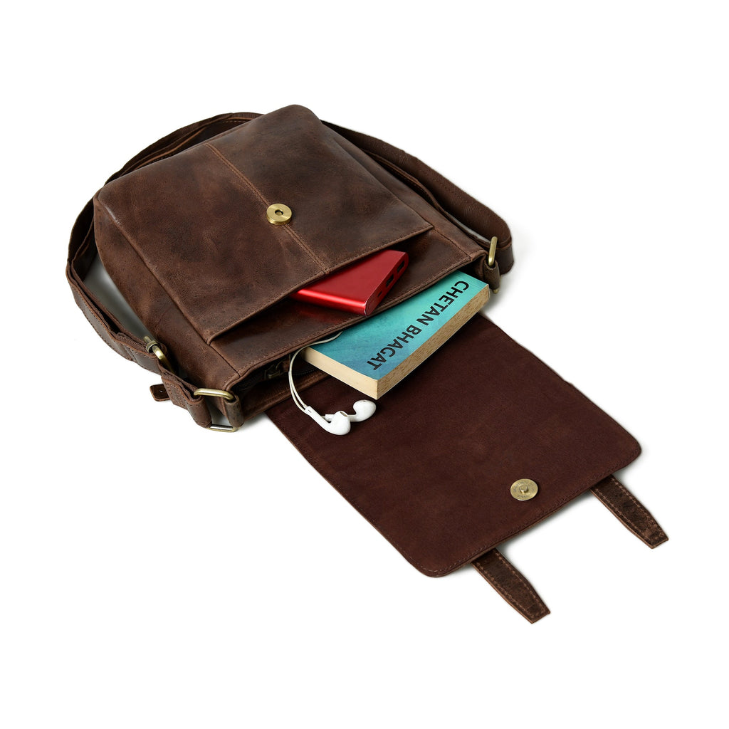Side Leather Messenger Bag