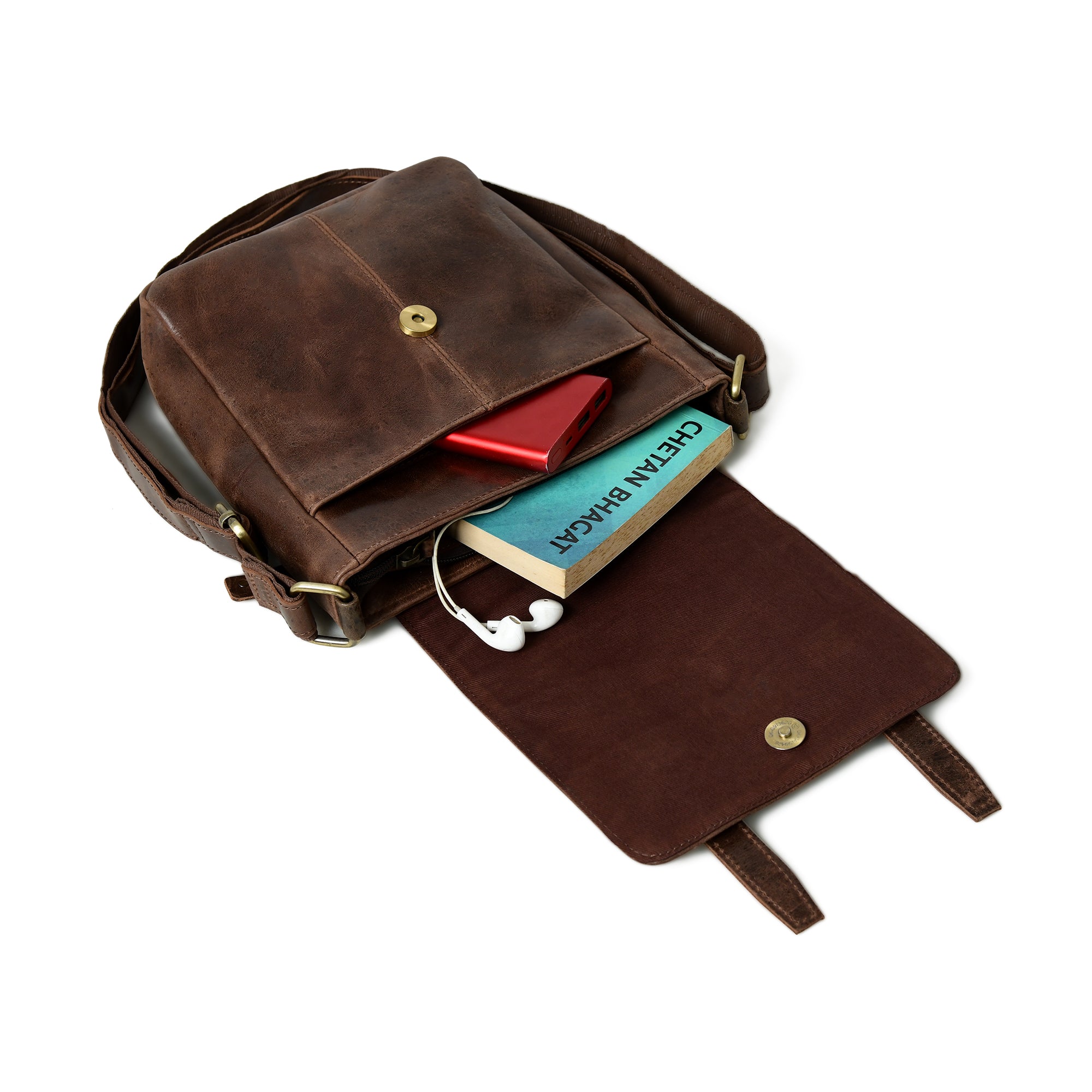 Side Leather Messenger Bag