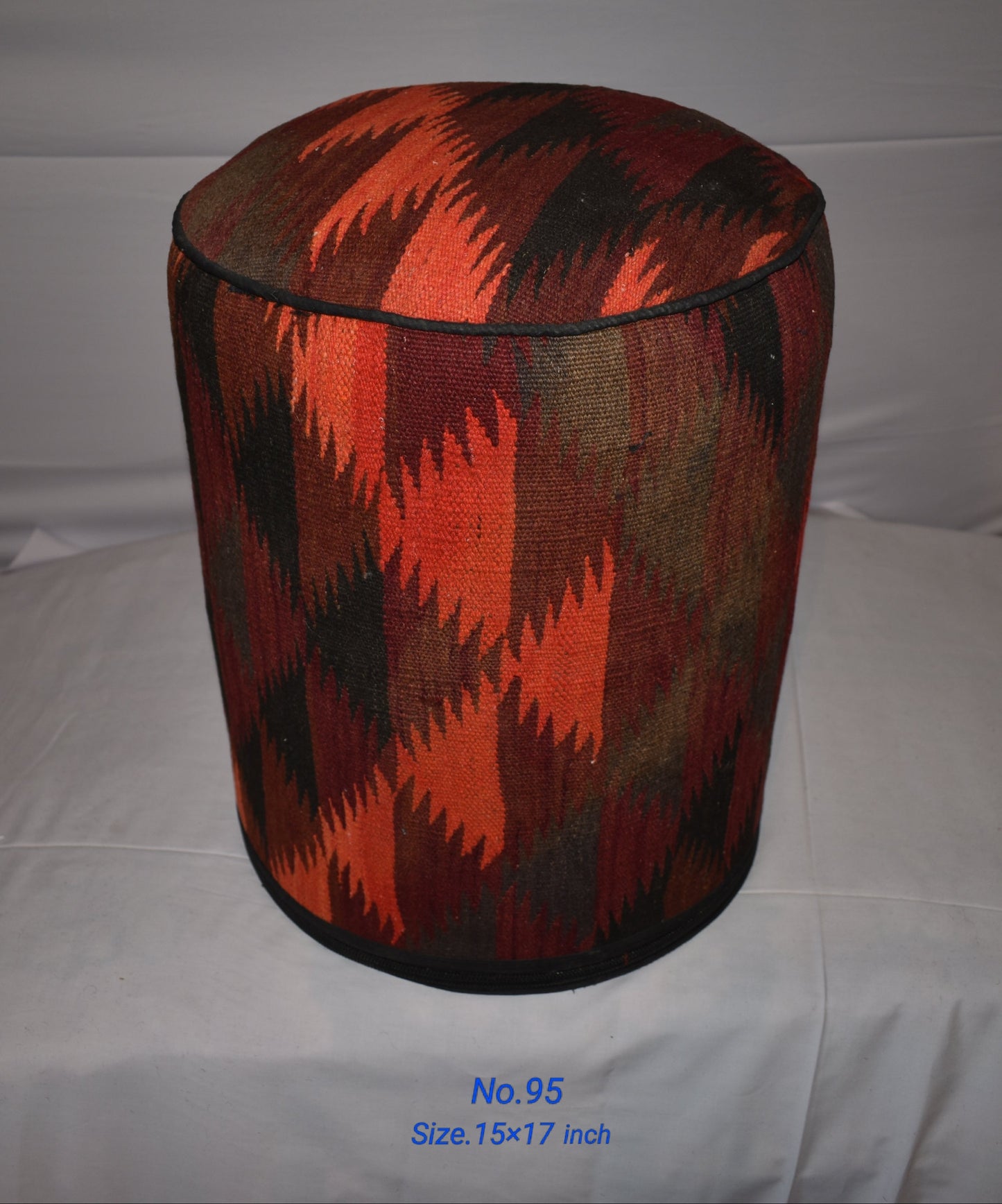 One of a Kind Kilim Rug Pouf Ottoman foot stool - #95