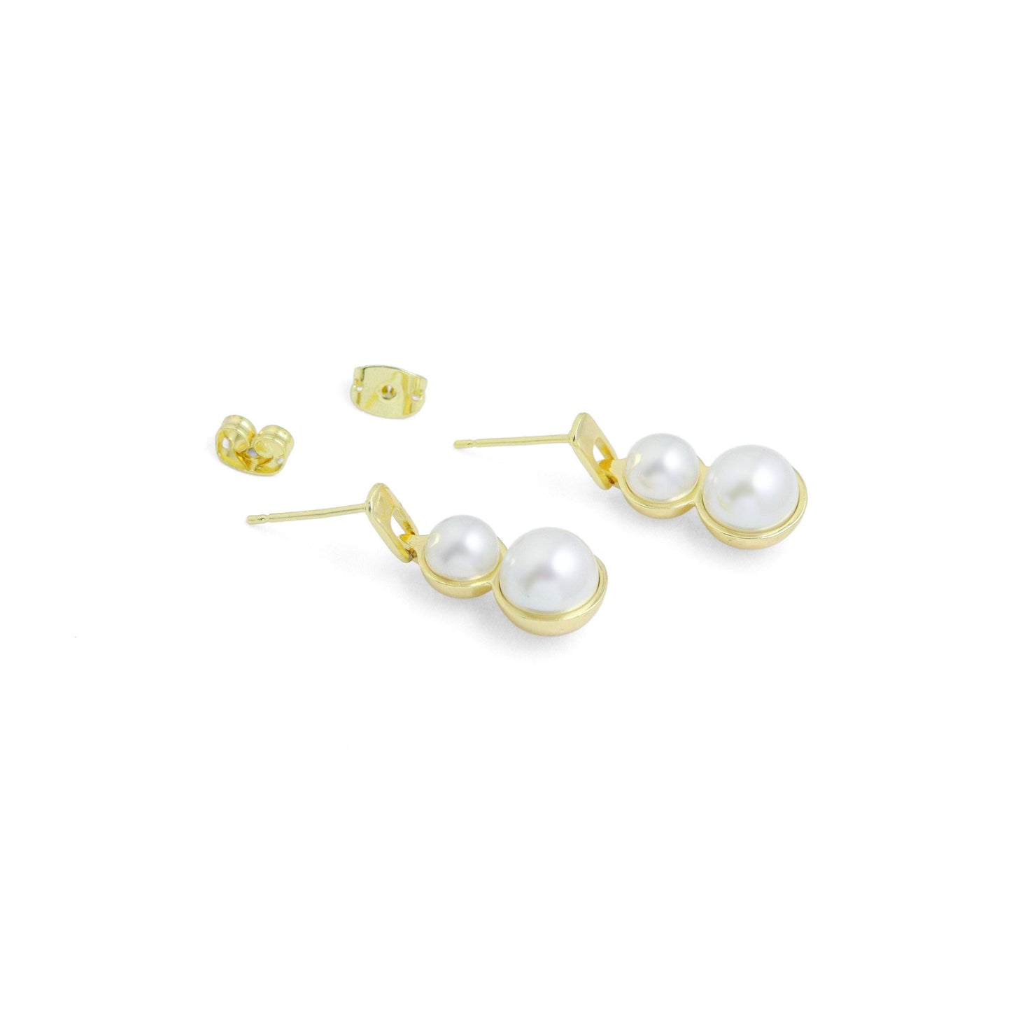Double Pearl Stud Earrings, Sku#ZX231