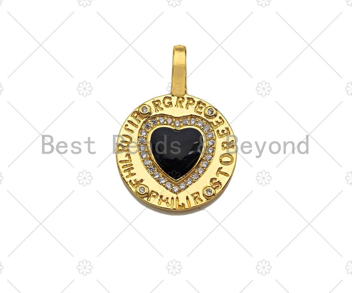 Enamel heart click on charm pendant, enamel heart, Sku#L471