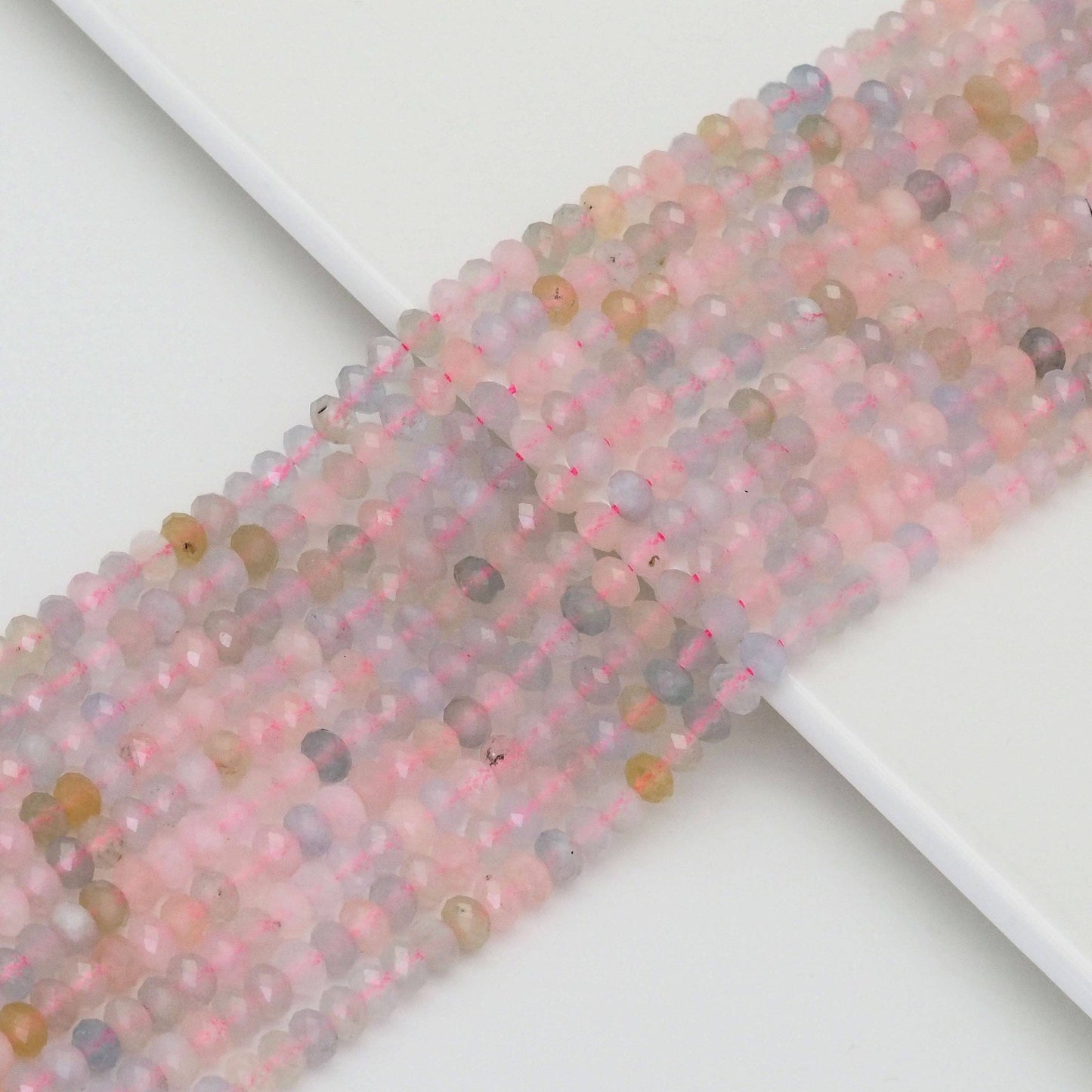 4x6mm Genuine Morganite faceted Rondelle Beads, Sku#U1652