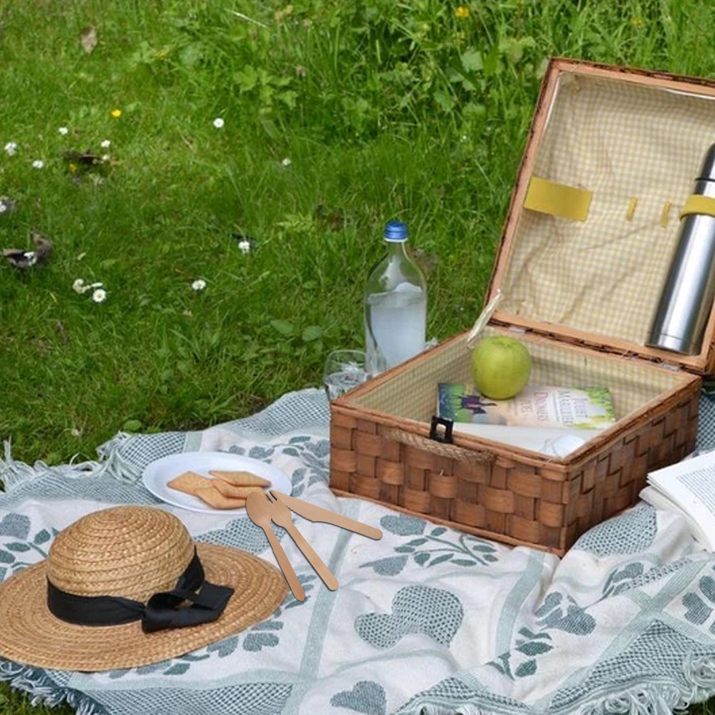 Wooden Compostable Utensils Set - 300 Pieces
