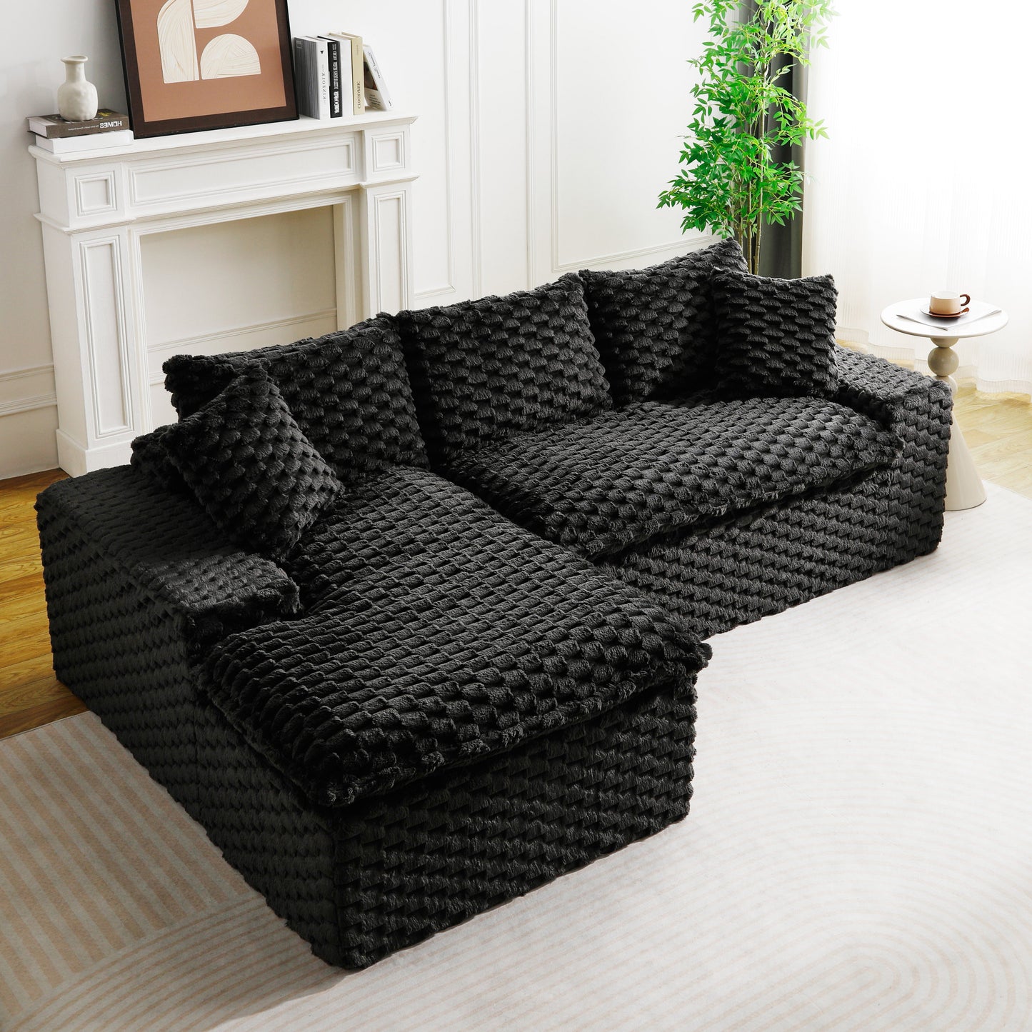 Black Turtle Velvet Versatile Sofa