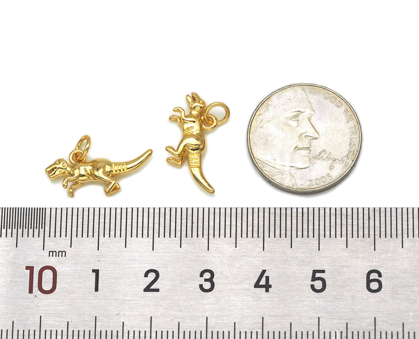 Gold Dinsaur Charm, Sku#LK584