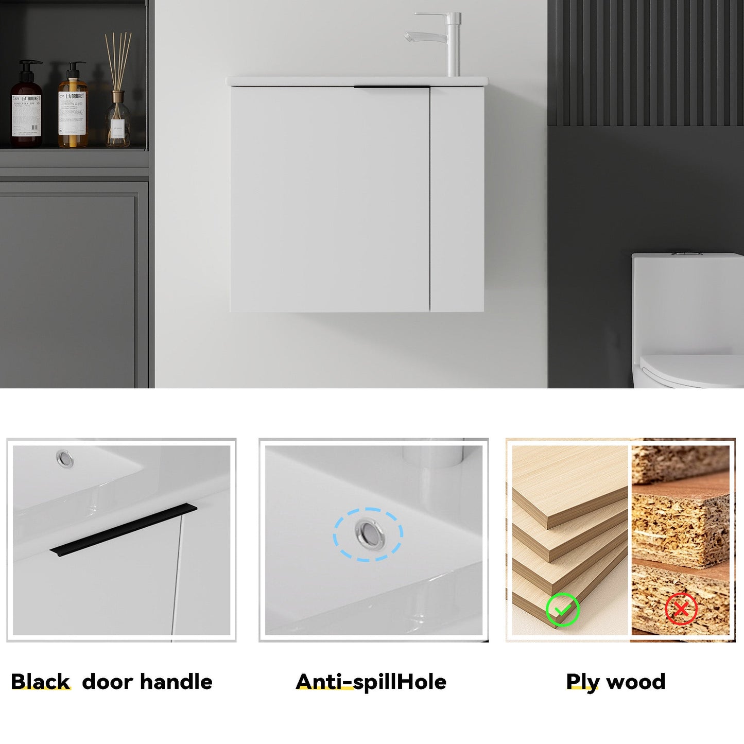 22" Floating Bathroom Vanity Combo