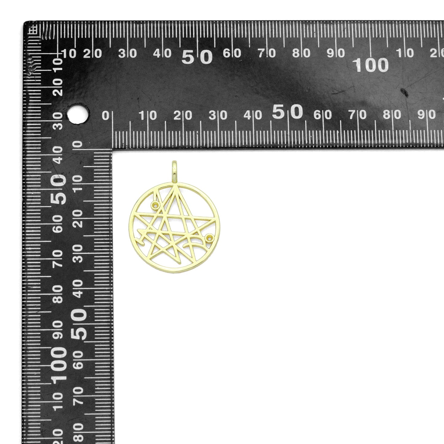 Filigree Star Round Charm Pendant, Sku#LK1196