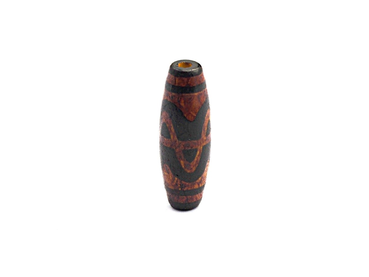 Natural Tibetan Agate Long Oval Shape Beads, Black Brown Dzi beads, Barrel Agate Beads, 10x30mm, sku#U562