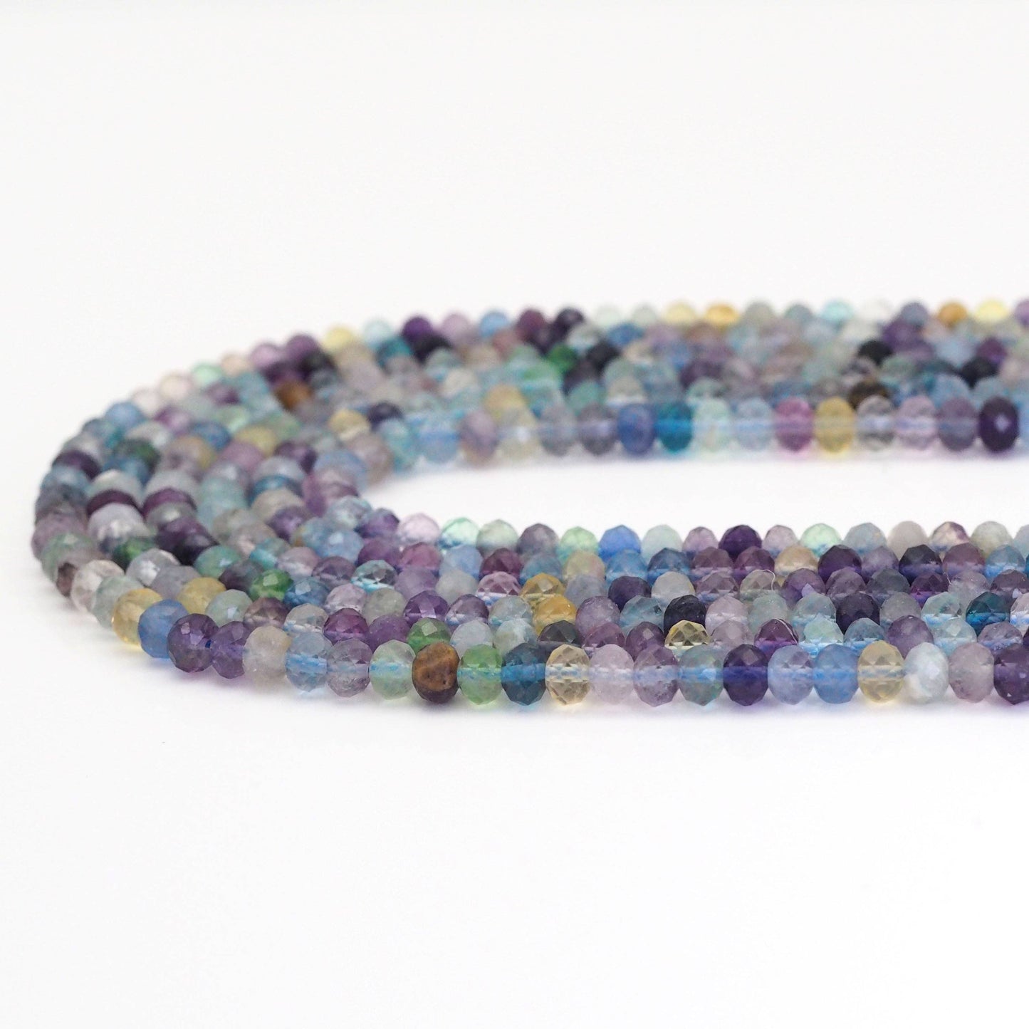 4x6mm Genuine Fluorite Faceted Rondelle Beads, Sku#U1669