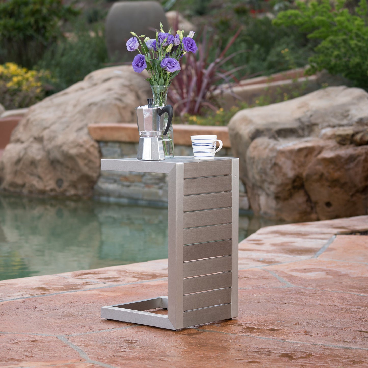 Cape Coral Aluminum C-Shaped Table