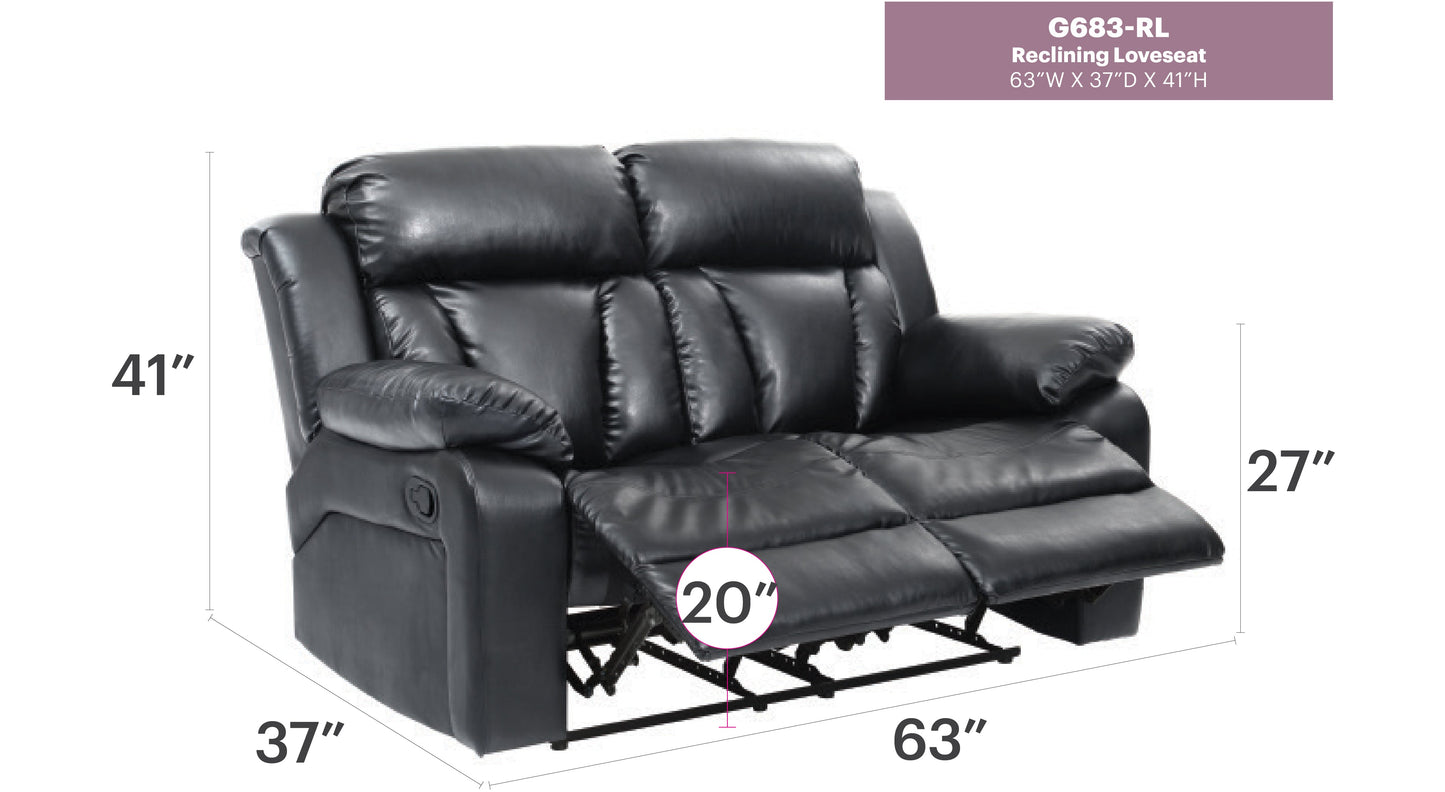 Daria G683-RL Reclining Love Seat