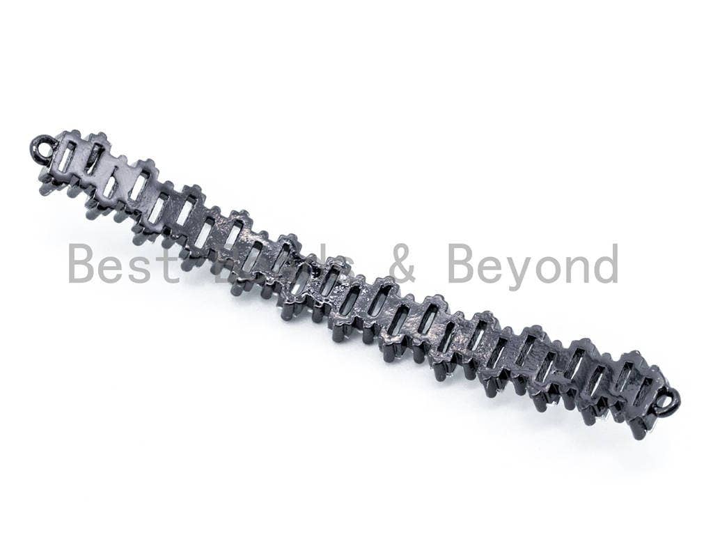 CZ Micro Pave Connector for Bracelet/Necklace,Silver/Gold/Rose Gold/Gunmental Spacer Connector/Link Connector, 6x54mm,sku#M195