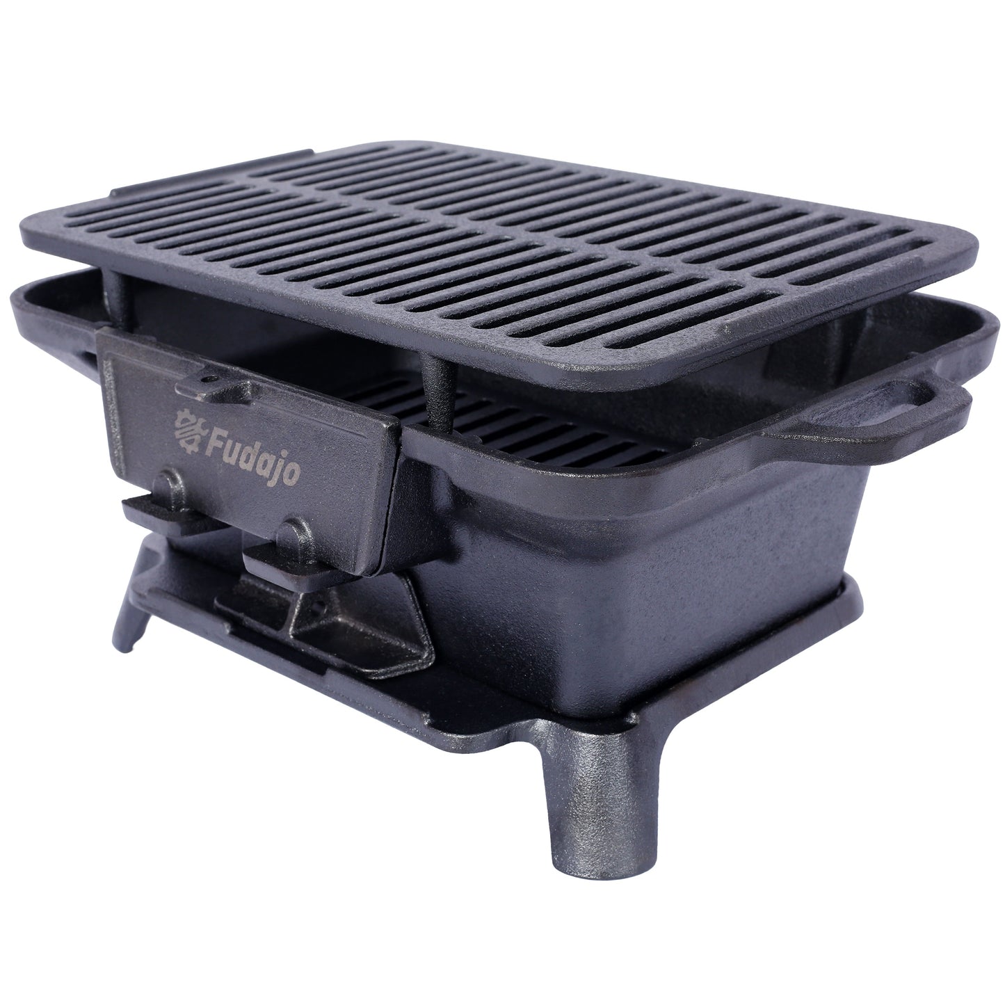 Oval Cast Iron Grill - Portable Outdoor Cooking