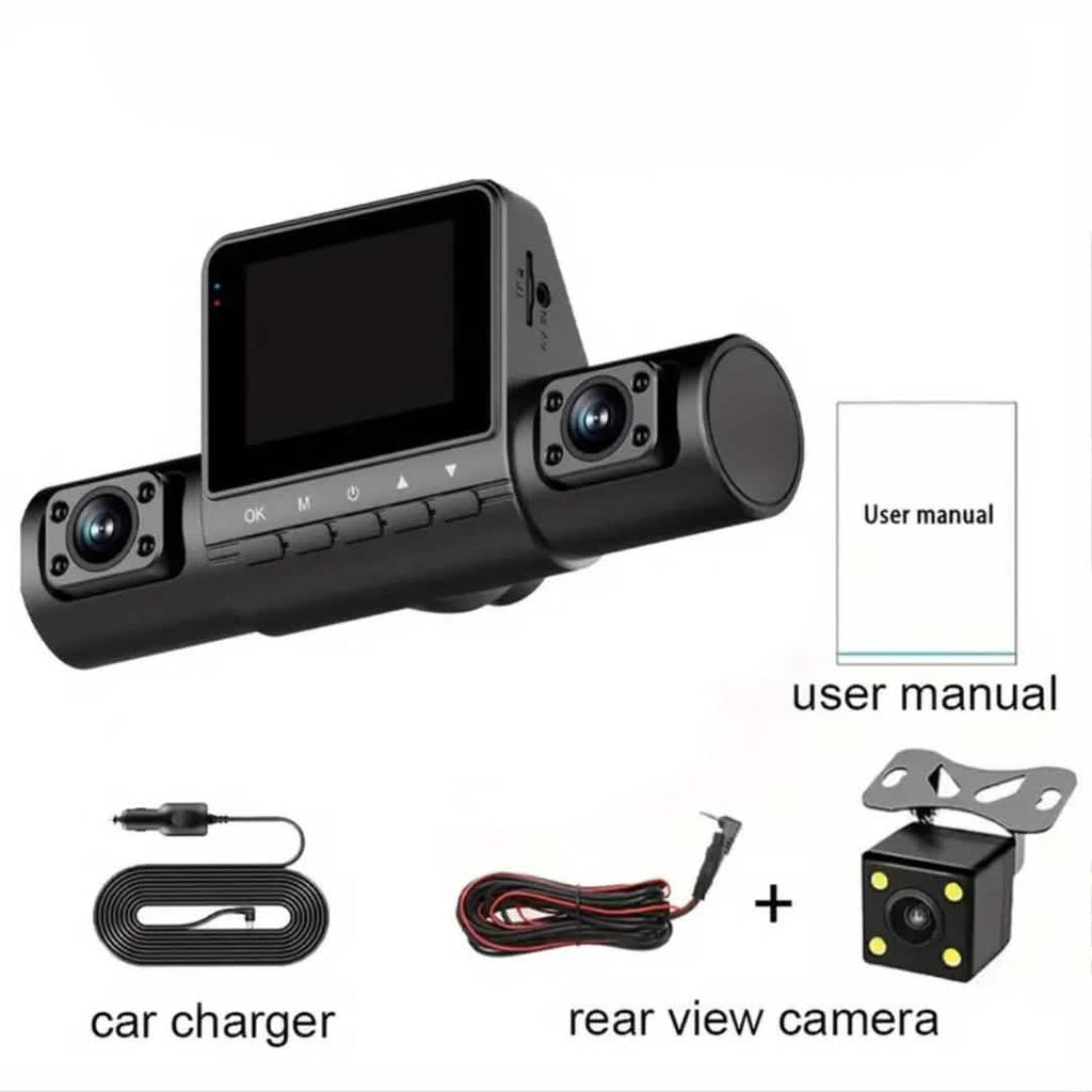Enregistreur vidéo numérique de voiture 4 canaux – Avant 1080P, Latéral et Arrière 720P, Vision Nocturne