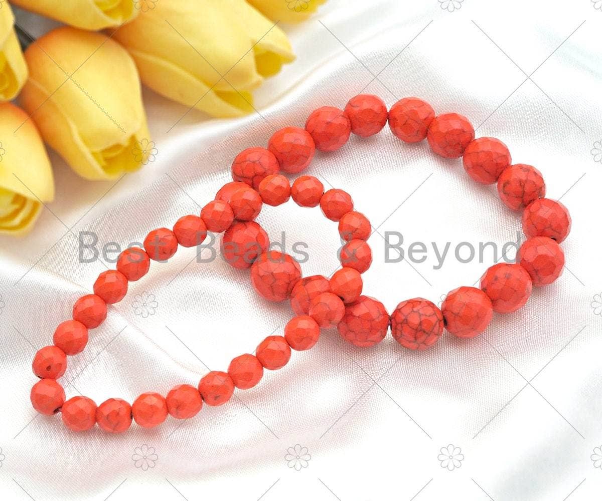 Orange Howlite Stretchy Bracelet, SKU#EF43