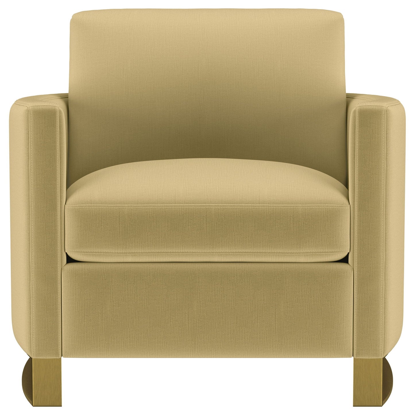 Corliss Upholstered Curved Track Arm Chair Camel