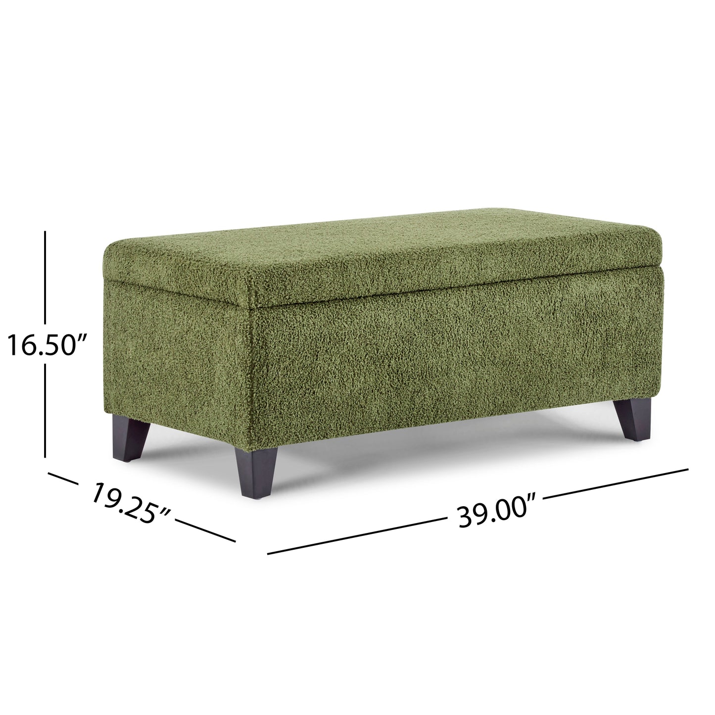 Storage Ottoman with Flip-Top Lid, Easy Assembly, Boucle Fabric & Rubber Wood Legs, Retro