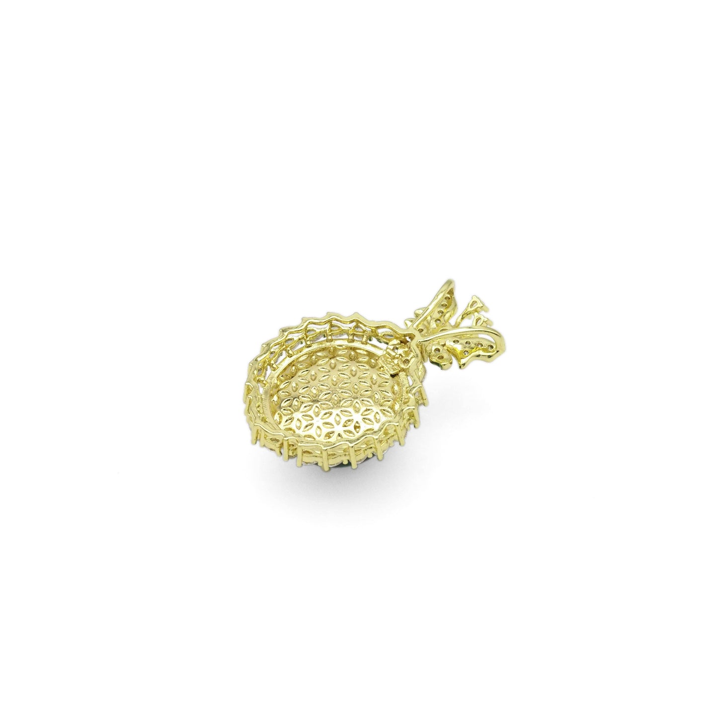 Large Green Jade CZ Butterfly Pendant, Sku#LX345