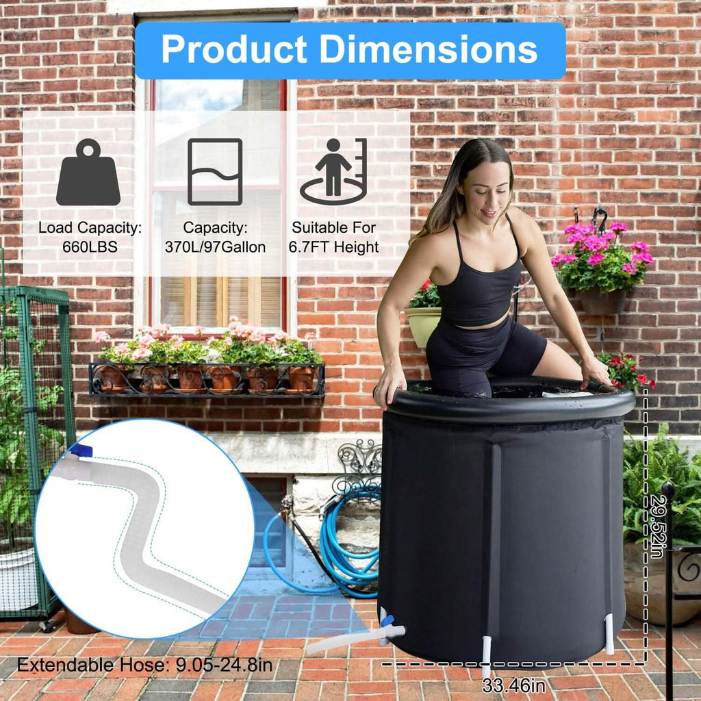 Baignoire de glace de 97 gallons avec couvercle